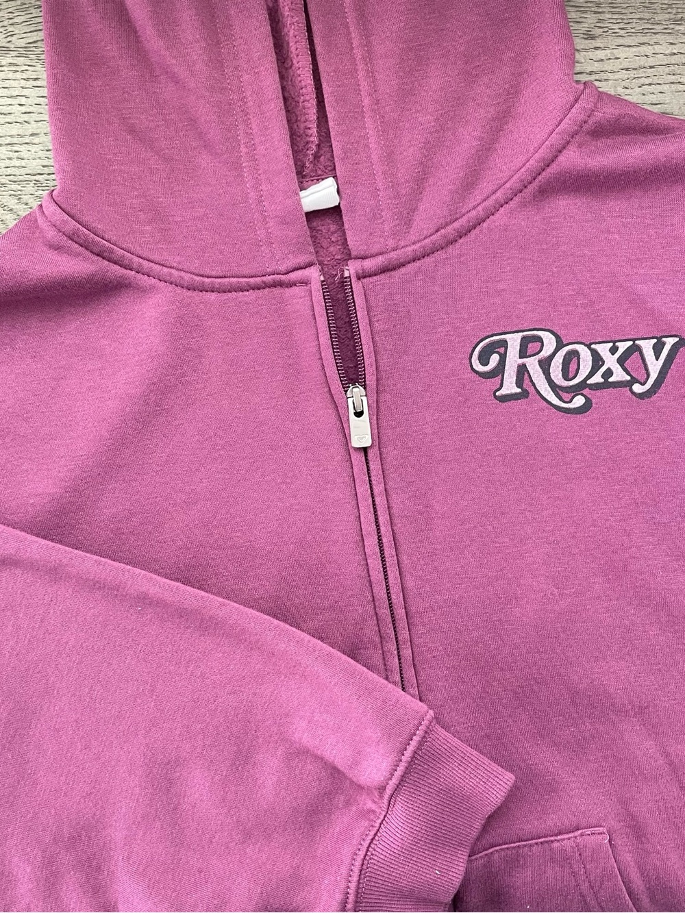 Roxy | Girl’s Zip Hoodie with Logo in Mauve Purple
